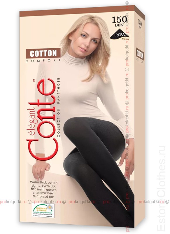 CONTE elegant COTTON 150 XL 6-XXL, 150 den, Nero фото 1 — EstoreClothes