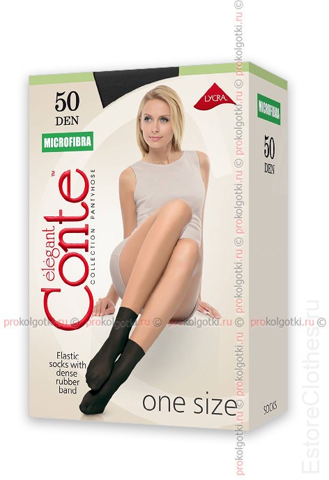 CONTE elegant MICROFIBRA 50 socks 23-25, 50 den, Nero фото 1 — EstoreClothes