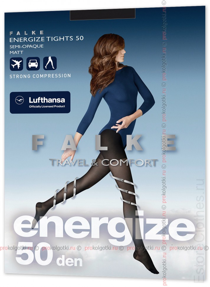 Колготки FALKE 40565 Energize 50 III-M/L, 50 den, 3009 Black фото 1 — EstoreClothes