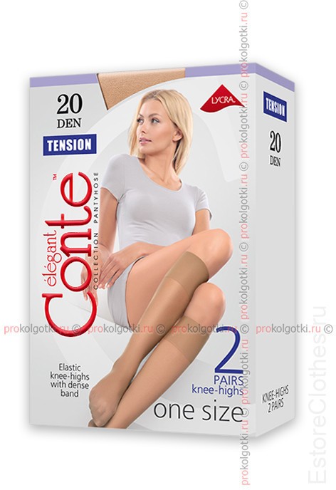 CONTE elegant TENSION 20 knee-highs, 2 pairs 23-25, 20 den, Natural фото 1 — EstoreClothes CONTE elegant TENSION 20 knee-highs, 2 pairs 23-25, 20 den, Natural фото 1 — EstoreClothes