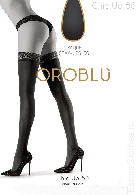 Чулки OROBLU BAS CHIC UP 50 2-M, 50 den, Black фото 1 — EstoreClothes